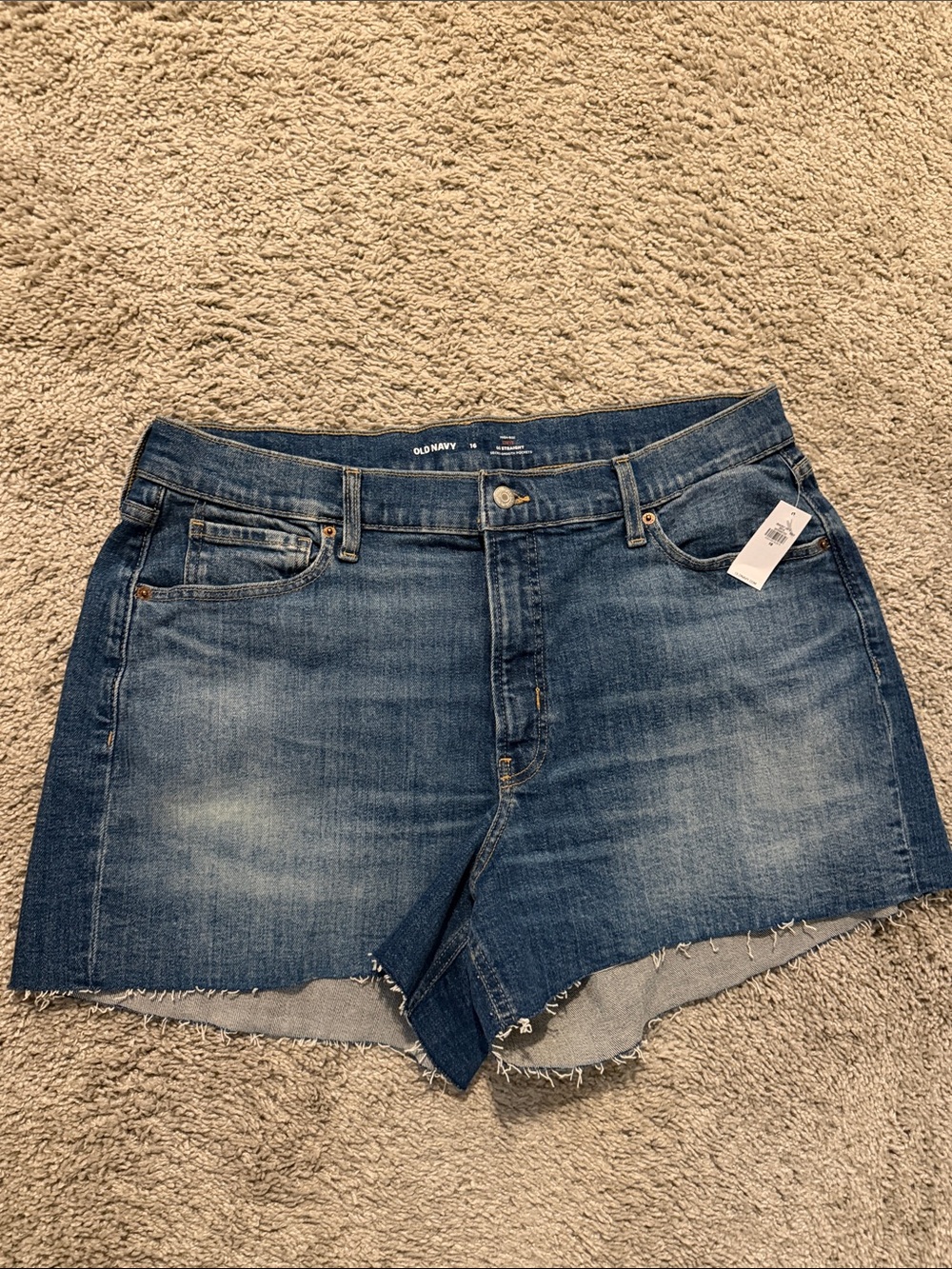 Old Navy Blue Washed Denim Frayed Hem Shorts